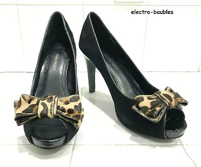 B Makowsky Nadine Black Suede & Calf Hair Pumps Sz 8.5M  • $28.99