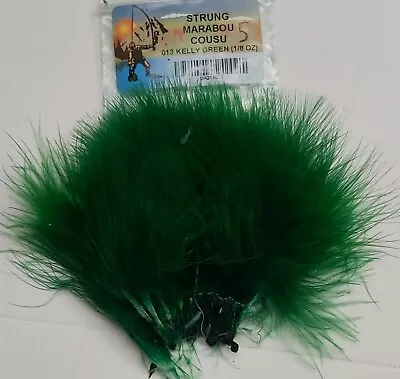 Lot Of 1/8oz   MARABOU    4 Long  Color: KELLY GREEN   WOOLY BUGGER Feathers  • $2.91