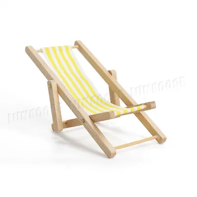 1/12 Miniature Beach Chair Patio Chair Dollhouse Outdoor Furniture Accessories • $5.69