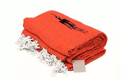 Mexican Yoga Blanket Orange Thunderbird Native Tapestry Serape Falsa Throw XL • $24.95