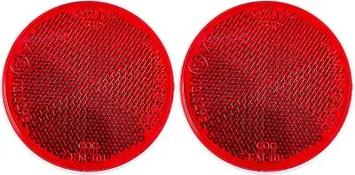 2  Inch Round Red Reflector Adhesive Bike Trailer Truck Boat Mailbox - Qty 2 • $6.95