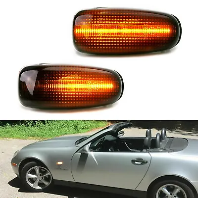 Smoked Fender Sequential LED Amber Side Marker Lights For Mercedes CLK SLK Class • $26.99