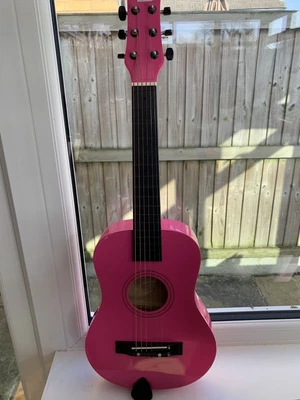 £7 • Buy 30” Childrens Kids Wooden Pink Acoustic Guitar Musical Instrument