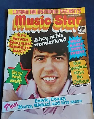 Rare MUSIC STAR Magazine 1 SEPTEMBER 1973 Osmond Bowie Sweet Alice Cooper Jagger • £15