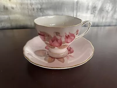 Vintage Coclough Pink Floral Tea Cup And Saucer England Water Lily • $19.99