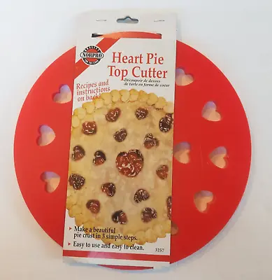 Norpro Heart Shaped Pie Top Cutter Red Round Plastic Valentine Heart Design • $12