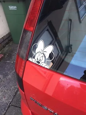 Minnie Mouse Peek DISNEY DECAL STICKER CAR WINDOW • £3.50