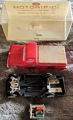 1967 IDEAL MOTORIFIC 1:43 SCALE RED FORD TRUCK SLOT CAR W/CASE • $39.99