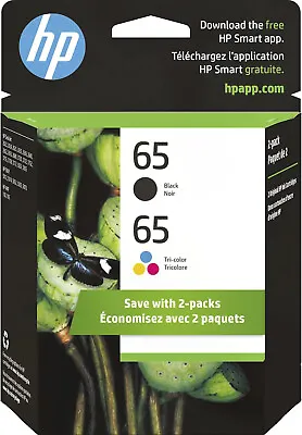 Genuine HP 65 Black Tri-Color N9K04AN N9K03AN Original Ink Cartridge LOT • $14.95