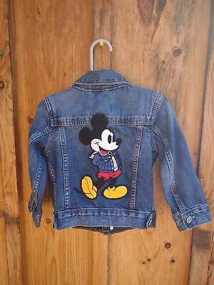 Disney: Mickey Mouse Denim Jacket: Baby Gap Infant 18-24 Months: Sewn Patch  • $29