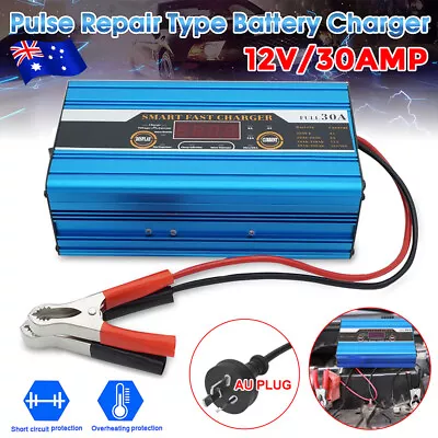 Car Battery Charger 12V 30 Amp Smart Charge For ATV 4WD Boat Motorcycle Caravan • $51.85