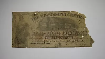 $2 1862 Holly Springs Mississippi Obsolete Currency Bank Note Bill Central RR • $62.99