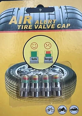 4x Car Tyre Valve Caps Wheel Pressure 30-32-36 PSI Tire Air Sensor Dust Monitor • $1.23