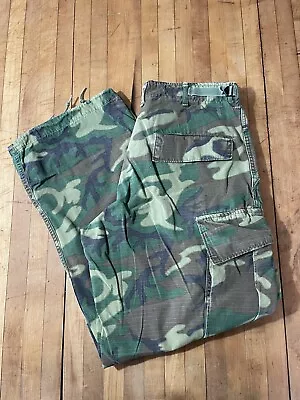 Vintage 1970 Vietnam War ERDL Rip Stop Poplin Jungle Camouflage Trousers Small • $174.99