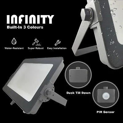 Outdoor Security LED Floodlights RGB/3000K/4000K/6000K PIR/Dusk Till Dawn Lights • £26