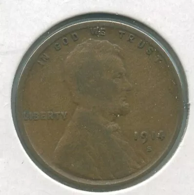 1914-S Lincoln Wheat Cent 1c San Francisco Mint -KR824 • $22
