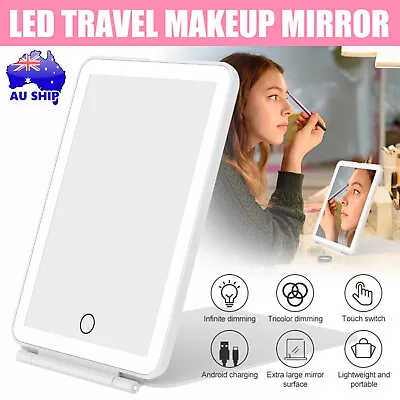 Rechargeable Travel Makeup Vanity Mirror With 72 Led Light Dimmable Touch Screen • $19.90
