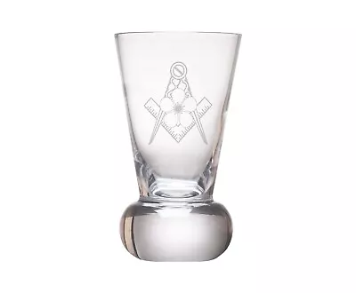 £19.95 • Buy Personalised Crystal Firing Glass With Masonic Compass And Square Forget Me Not