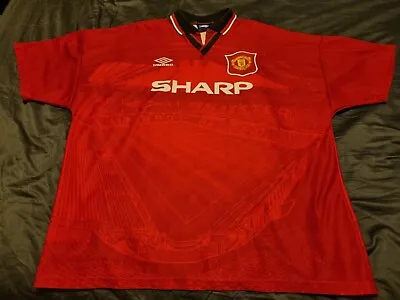 Vintage Original Umbro Manchester United 1994 - 1996 Home Shirt.  XXL Cantona7 • £90