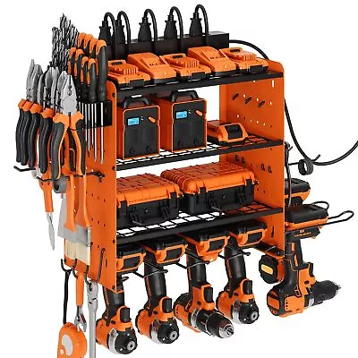 Modular Power Tool Organizer With Charging Station Wall Mount Garage 4 Drill... • $103.49