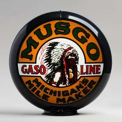 Musgo 13.5  Gas Pump Globe W/ Black Plastic Body (G153) • $134.50