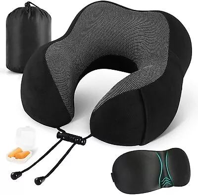 Neck Pillow Memory Foam Travel Pillow Head Support Pillow Flight Travel Cushion • £9.89