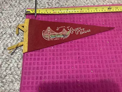 Vintage San Francisco California CA Pennant Banner Golden Gate Bridge -SHIP FAST • $11.69