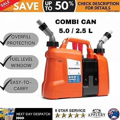 Husqvarna Combi Fuel Can Chainsaw Petrol Jerry Overfill Protection Level Window • $111.94