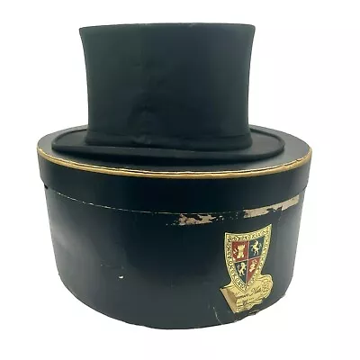 Vintage Antique Wormser Silk Top Hat Collapsible Magician Costume Cosplay Black • $199.99