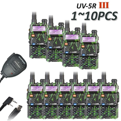 $80.99 • Buy UV-5R III Tri-Band Walkie Talkie Two Way Radio + Speaker Mic/USB Cable