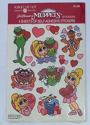 Vintage American Greetings Muppets Valentines Stickers 4 Sheets NOS VST-5F • $19.99