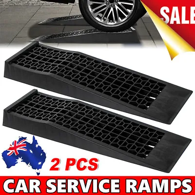 2PCS Low Profile Car Service Ramps 5T Heavy Duty Loading Lowered Trailer Vehicle • $54.85
