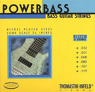 Thomastik Infeld EB346 Powerbass Bass Guitar Strings; 6-String Set Gauges 32-119 • $95.99
