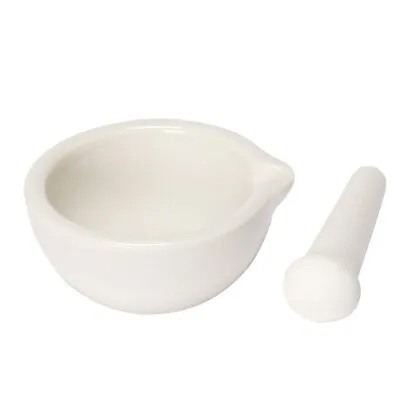 Mortar And Pestle Set Classic Marble Natural Stone White Pestal To Grind Food US • $10.30