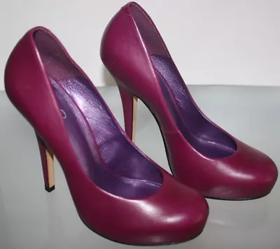 Aldo Stiletto Women's Leather Heels Red Magenta Size: 9 1/2 (40) GUC • £37.56