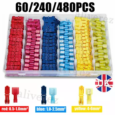 480Pcs Quick Splice Scotch Lock T Tap Wire Crimp Cable Terminals Connectors Set • £4.59