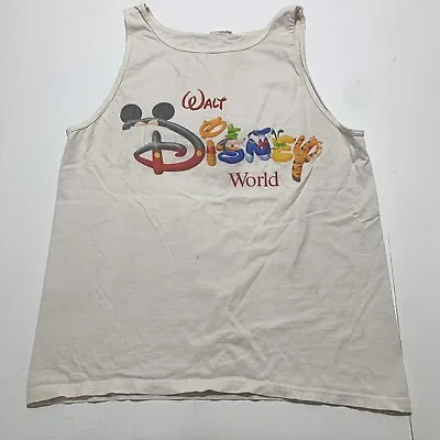 Vintage Walt Disney World Tank Top Mickey Goofy Tigger Pooh Men’s Size M/L • $10