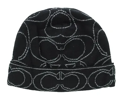 Coach Knit Beanie Hat F82175 Merino Wool Ribbed Knit Pull On Cap MSRP $68 • $29.99