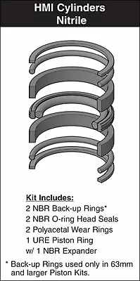 Parker Hannifin 25mm PN025HM001 HMI Metric Piston Seal Kit (Nitrile) • $18.97