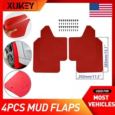 4pcs Universal RED Car Mud Flaps Splash Guards Mudguards Mudflaps Rally Racing • $18.59