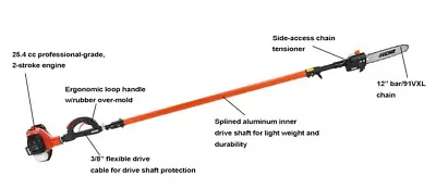 ECHO 25.4cc POWER PRUNER LOOP HANDLE TELESCOPING   PPT-2620 • $629