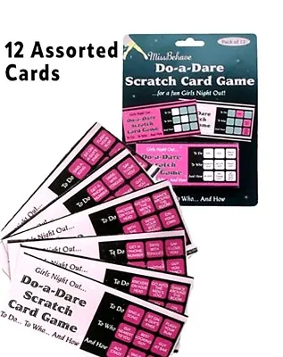 Hen Party Bride To Be Do A Dare Scratch Cards Game 12 Pack Pink And Black • £2.19