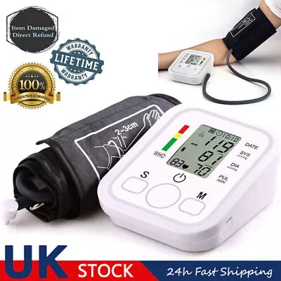 Large Cuff Upper Arm Automatic Blood Pressure Monitor Digital Voice BP Machine • £12.98