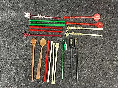 Vintage Cocktail Drink Swizzle Stir Sticks - Lot Of 19 Las Vegas Made In USA Red • $9.99