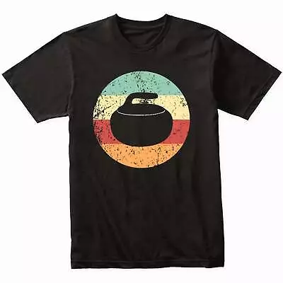 Curling Shirt - Vintage Retro Curling Stone T-Shirt - Retro Colors • $19.99