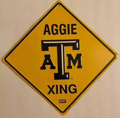 Texas A & M  AGGIE  Xing Crossing 12  Metal Sign Embossed • $15.95