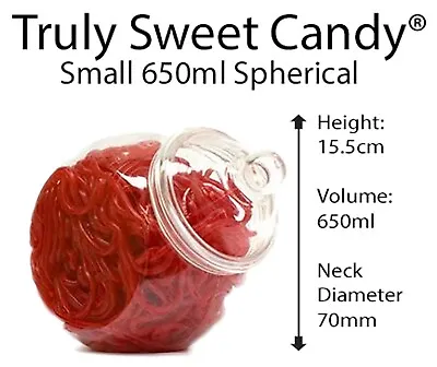 Plastic Sweet Jars 650ml Storage Tubs Retro Wedding Party Candy Buffet Craft • £10.99