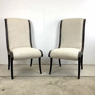 Pair Vintage Regency Slipper Chairs • $495