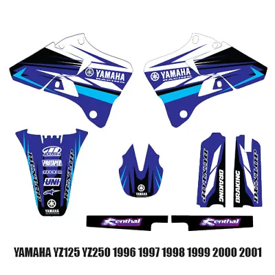  Yamaha Team  Graphics  Yz125 Yz250 1996 1997 1998 1999 2000 2001 Decals • $63.95