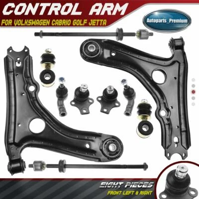 $75.98 • Buy 8PCS Control Arm Ball Joint Tie Rod Sway Bar Link For VW Golf Jetta Cabrio Front